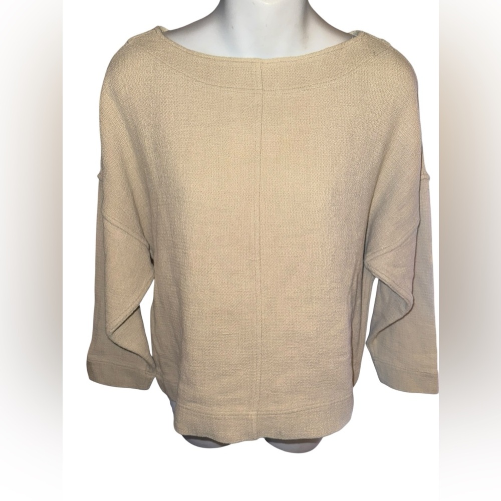 Junko Sagawa Vintage Tan 3/4 Sleeve Top - Picture 3 of 8